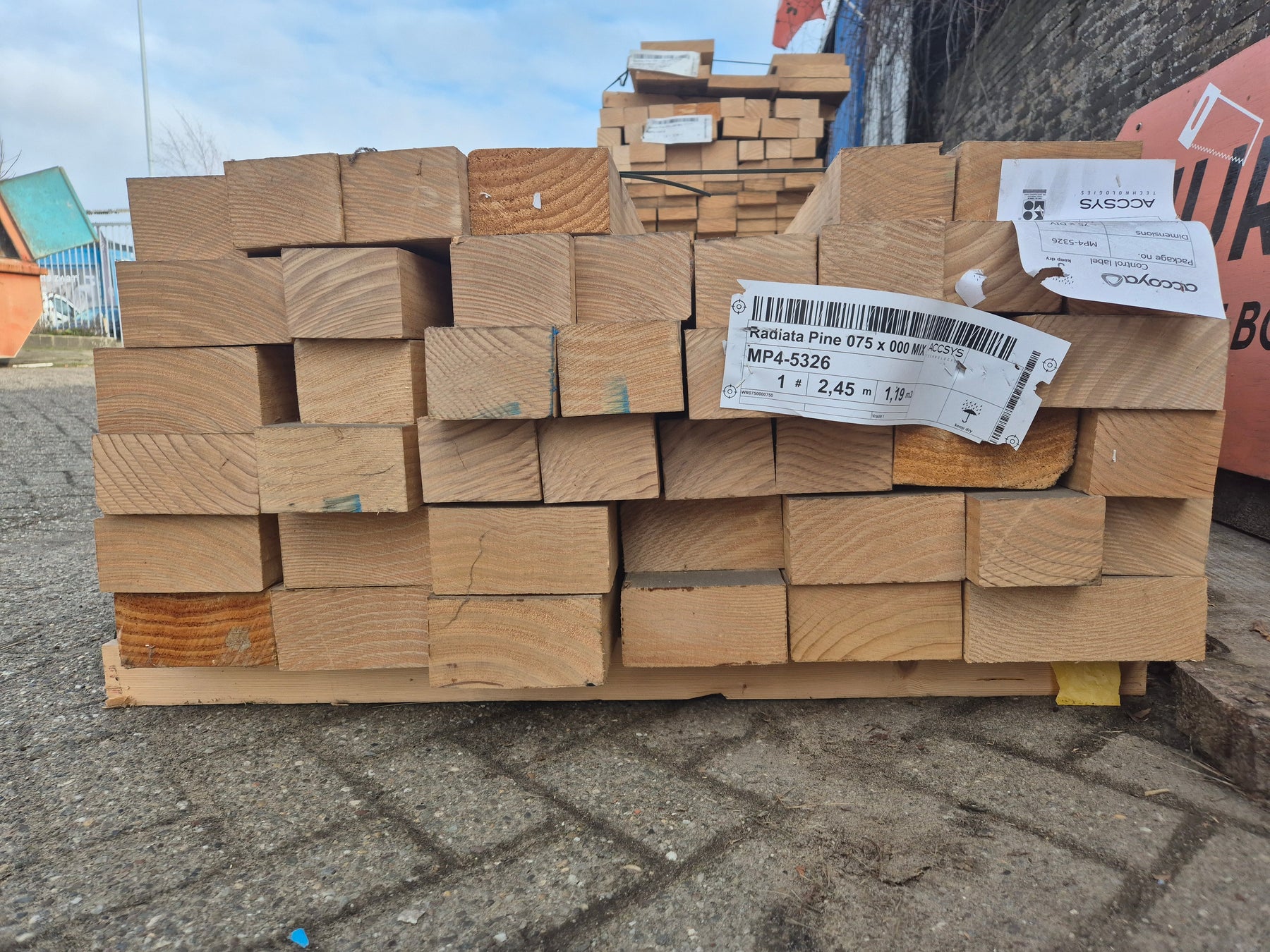 Radiata pine 75x000mm - 1,80-2,45 meter